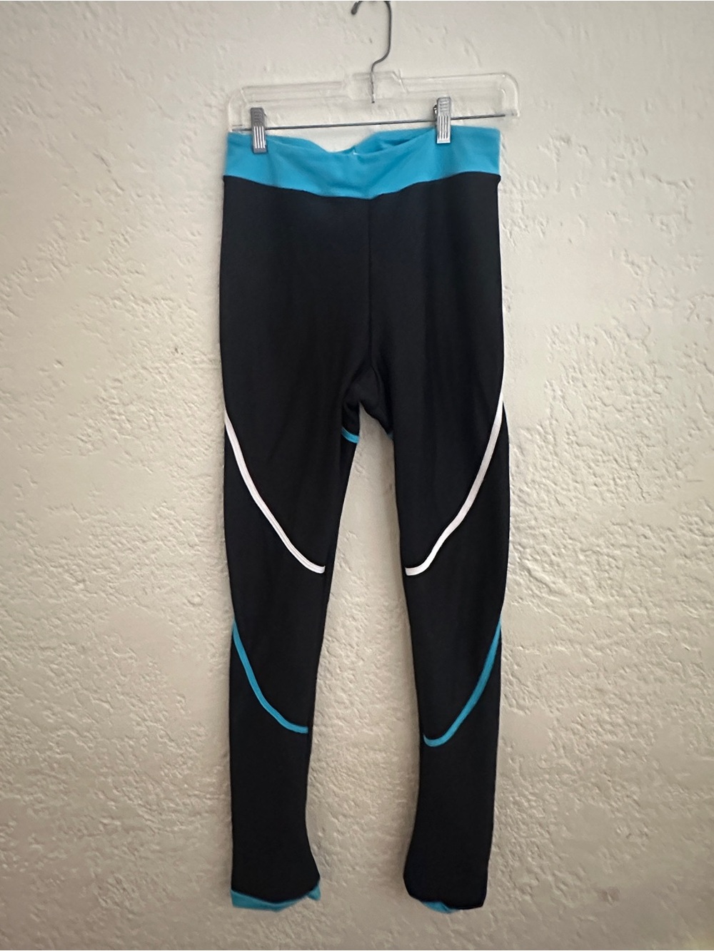 ChloeNoel Figure Skating Pants Size AL Adult Large Turquoise White Stripes